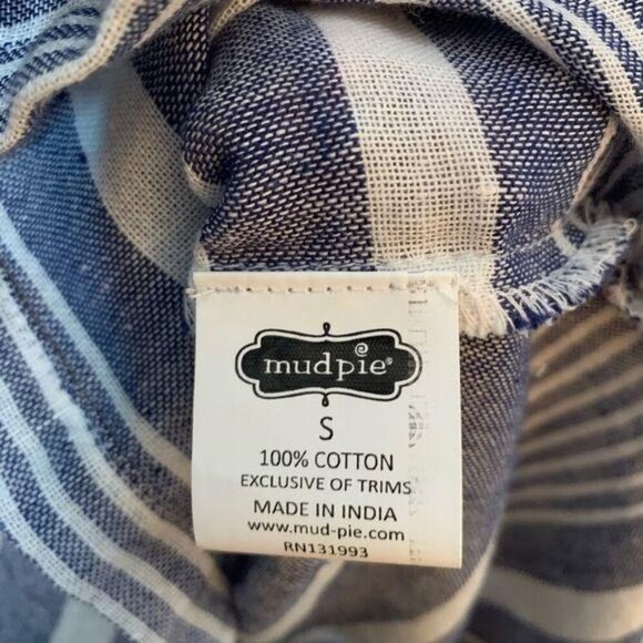 NWT Mud‎ Pie New Melanie Navy Stripe Tunic Top or Beach Cover Up Womens Small - Picture 3 of 5